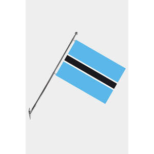 Ensemble de mât de drapeau télescopique du Botswana, en aluminium mural, avec drapeaux en polyester imprimés numériquement 3x5 pieds, pour l'assurance automobile et l'éducation - Product Image 1