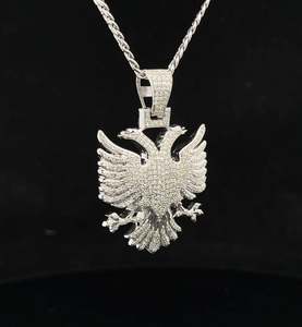 จี้เพชรมออิสซาไนท์และจี้นกอินทรีสีขาว14K ดีไซน์เป็นเอกลักษณ์ของผู้ชายสีทอง10K ประดับเพชรด้วยสร้อยคอฮิปฮอปสไตล์คิวบา - Product Image 2