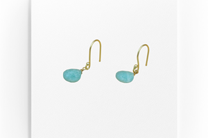 Boucles d'oreilles en argent sterling 925 avec pierres précieuses en amazonite naturelle Boucles d'oreilles pendantes plaquées or pour femmes pour les fêtes de mariage - Product Image 3