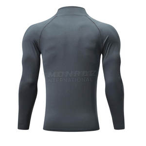 เสื้อยืดรัดกล้ามเนื้อมีซิปครึ่งซิปสำหรับผู้ชายเสื้อยืดรัดกล้ามเนื้อมีซิปครึ่งโลโก้ออกแบบได้ตามต้องการ - Product Image 6