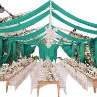 Rideaux de plafond en polyester pour tentes événementielles, draperies de toile de fond pour mariages et décorations de banquets d'hôtel