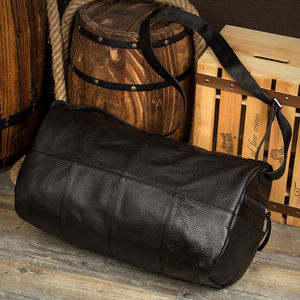 Bolsa de viaje de cuero personalizada para hombres Gimnasio Deportes Weekender Equipaje Bolsa de mano de cuero - Product Image 3