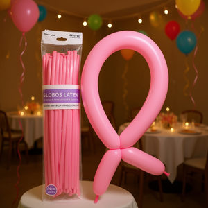 Globos de látex Party Love 260s rosa, paquete de 50 unidades para decoración - Product Image 3