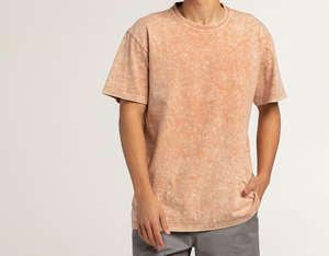 เสื้อยืดคอกลมโอเวอร์ไซส์ผ้าฝ้าย 100% สำหรับผู้ชาย สไตล์จีน พิมพ์ลายดิจิทัล ลวดลายย้อมสีแบบแอซิดวอช  สำหรับใส่ลำลอง - Product Image 3