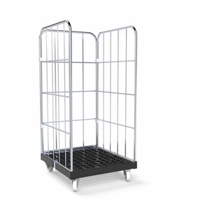 Wholesale Heavy-Duty Durable Lockable Mobile Wire Mesh Roll Containers with Plastic Metal Base for <b>Industrial</b> Commercial Storage - Product Image 5