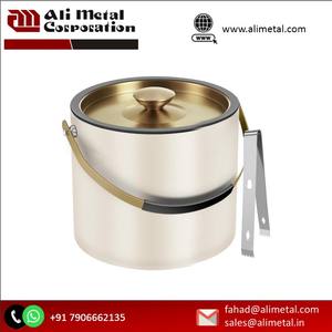 Cubo de hielo de metal hecho a mano con tamaño y forma personalizables con diseño único para bodas-Cerveza de vino específica para enfriamiento de champán - Product Image 2