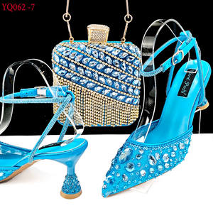 YQ062 Set di <span class=keywords><strong>scarpe</strong></span> e borse decorate <span class=keywords><strong>con</strong></span> strass <span class=keywords><strong>scarpe</strong></span> italiane <span class=keywords><strong>con</strong></span> borse di <span class=keywords><strong>alta</strong></span> qualità donne africane <span class=keywords><strong>scarpe</strong></span> da sposa e borsa Set - Product Image 4