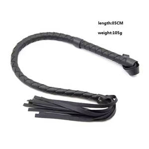 Fouet de cheval Durable en faux cuir noir de haute qualité pour Costume d'entraînement Rodeo Cosplay équestre en plein air - Product Image 2