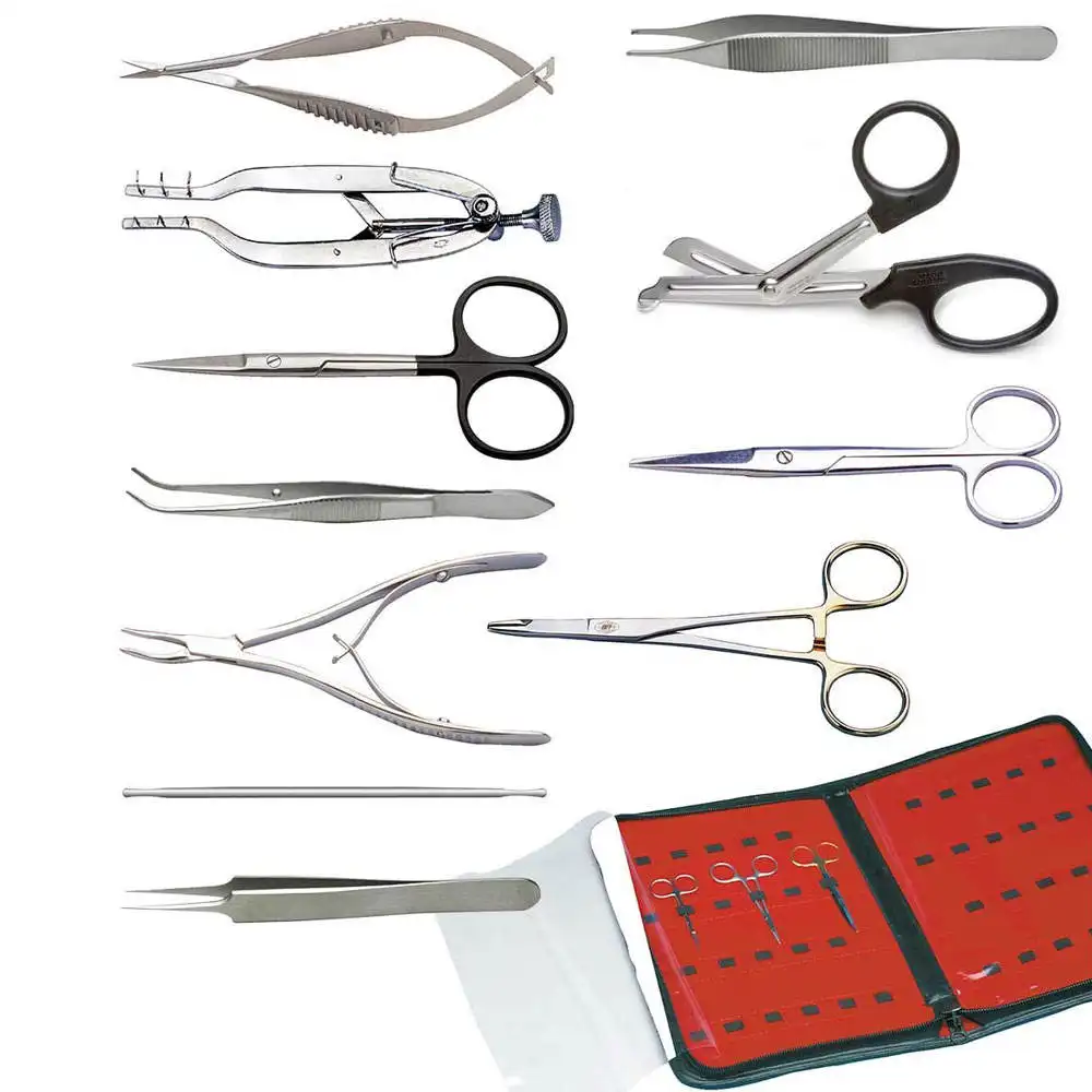 wholesale Students Surgical Kits 5 Pieces With Needle Holder Forceps Tweezers Scaler Scissor Surgical Student Tanning Kit