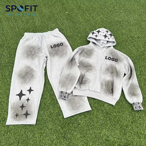 ชุดวอร์มสำหรับผู้ชายชุดวอร์มผ้าคอตตอนผ้าฟลีซ100% โลโก้ได้ตามต้องการชุดวอร์ม450 - Product Image 3