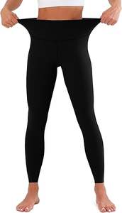 กางเกงกีฬาเอวสูงสำหรับผู้หญิงเลกกิ้งโยคะเนื้อนุ่มมีกระดุมเอวยางยืดลายสีพื้นสำหรับออกกำลังกายทุกวัน - Product Image 2