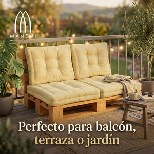 4 coussins de palettes de jardin indépendants pour l'extérieur, 80x60 cm (assise), 50x60 cm (dossier), épaisseur 12 cm, durables pour usage extérieur - Product Image 2