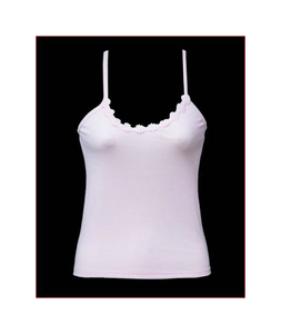 Precio al por mayor Servicio personalizado Mujeres Casual Cuello en V Sexy Sin mangas Sólido 100% Algodón Camisola Spaghetti Crop Tops Correa - Product Image 6