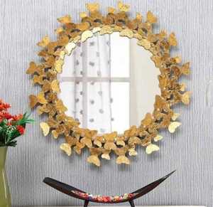 Espejo de Pared Dorado Vintage Moderno, Marco de Hierro Metálico de Lujo, Vidrio Art Deco Hecho a Mano, Color Personalizable, para Hotel, Hogar, Sala de Estar - Product Image 4