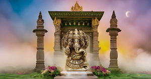 Moderne 5-Face Lord Ganesha Idol fait à la main Dieu du succès et destructeur du mal pour les mariages anniversaires Diwali - Product Image 4