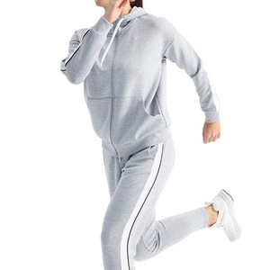 ชุดวิ่งออกกำลังกายแบบมีฮู้ดและกางเกงผ้าฝ้าย100% สำหรับผู้หญิงชุดวอร์มพื้นฐานระบายอากาศได้สำหรับฤดูหนาว - Product Image 4