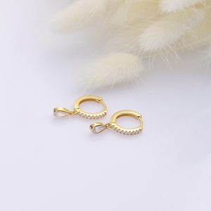 Poire Forme Charme Zircon Pierre Dangle Boucles D'oreilles En Gros Turc À La Main 925 En Argent Sterling Fine Jewelry - Product Image 4