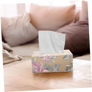 Caja de pañuelos de madera clásica con estampado para interiores del hogar, caja de pañuelos de madera con estampado para uso en la cocina y el comedor, hecha a mano. - Product Image 1