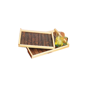 Plateaux de serveur de petit déjeuner de qualité supérieure pour l'utilisation de restauration d'hôtel de luxe collations dessert servant l'utilisation de plateau en bois de forme personnalisée - Product Image 1
