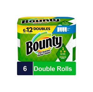 Best Deals for Bounty Quick-Size White <b>Paper</b> Towels 12 Family Rolls = 36 Regular Toilet <b>Tissues</b> - Product Image 3