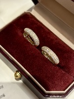 Boucles d'oreilles créoles ouvertes en or 18 carats avec diamants de laboratoire inspirées des ongles, bijoux fins pour femmes