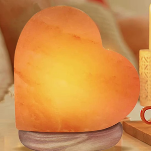 Coeur-Design Sculpté Naturel Himalaya Sel Lampe Écologique Amour Lampe Pakistan Fabriqué Maison Bureau Décoration - Product Image 1