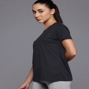 T-shirt en coton personnalisé pour femmes T-shirt vierge respirant T-shirt à col rond côtelé pour femmes T-shirt en tricot léger - Product Image 2