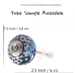 Boutons de tiroir d'armoire en céramique faits à la main qualité exportation fleur poignée tirer pour cuisine chambre salle de bain extérieur entrepôt-fait - Product Image 3