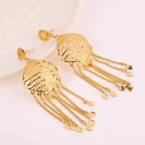 Oro Joyeria, pendientes de gota modernos de lujo para mujer, joyería de moda chapada en oro y formada con relleno de oro - Product Image 2