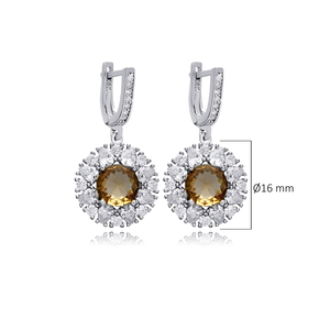 ต่างหูแบบห้อยสำหรับหิน sultanite CZ ดีไซน์ทรงกลมขนาด16มม. 925เงินสเตอร์ลิงเครื่องประดับแบบละเอียดแบบตุรกี - Product Image 2