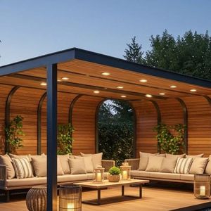 Una elegante pérgola de aleación de aluminio diseñada para conversaciones íntimas en el jardín y descanso nocturno iluminado por las estrellas - Product Image 2