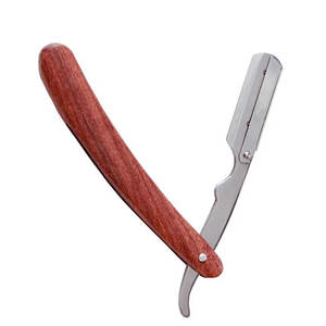 Rasoir manuel pour hommes, acier au carbone de sécurité, coupe-gorge, rasoirs à lame unique, manche en bois, rasoirs à bord droit, rasage de près - Product Image 1