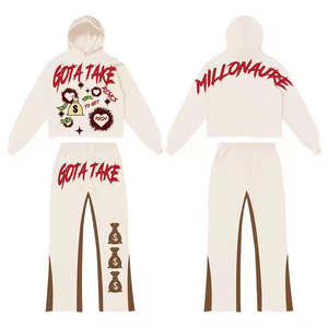 Ropa de calle Unisex con logotipo personalizado de talla grande 5XL, conjuntos de chándal con capucha y serigrafiado, sudaderas con capucha, chaquetas, pantalones de chándal lisos de alta calidad - Product Image 4