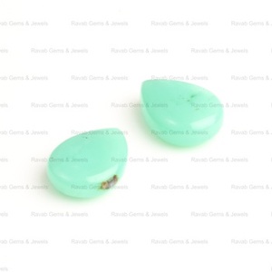 ควอตซ์สีเขียวออสเตรเลียคุณภาพดีที่สุด ขนาด 13x18 มม. รูปทรงลูกแพร์เนื้อครีมธรรมชาติ แบบบริโอเล็ต ผิวเรียบเนียน เหมาะสำหรับทำเครื่องประดับ - Product Image 4