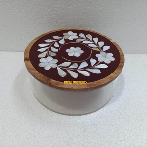 Boîtes de rangement en acrylique, nacre blanche avec incrustation de perles, artisanat, stockage des aliments, artisanat, cadeau de luxe pour RAMADAN arabe, EID - Product Image 4