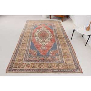 0.4x8.8 ft Vintage <b>Runner</b> Rug, Turkish <b>Red</b> Ombr Rug - Product Image 1