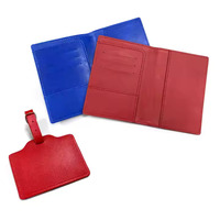 Vente en gros de porte-passeport et d'étiquettes à bagages en cuir véritable PU personnalisés