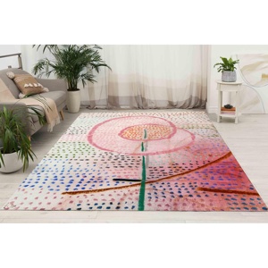 Tapis d'art floral abstrait, tapis imprimé Paul Klee 'Blossoming', tapis en chenille - Product Image 1