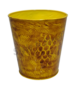 Jardinière ronde avec impression Jardinière galvanisée avec poignée en gaufrage Jardinières intérieures Décor de maison et de jardin - Product Image 1