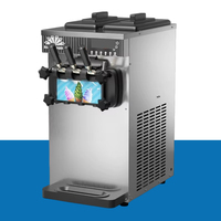 Nouvelle machine à crème glacée électrique à 3 saveurs, machine à mélanger les yaourts, les milkshakes et les glaces, construction en acier inoxydable