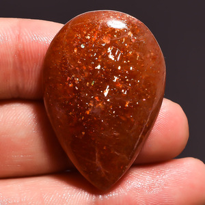 Lot en vrac de haute qualité naturel Orange Sunstone lisse poire forme Cabochon pierre précieuse en vrac 36X24X8 MM bijoux à bricoler soi-même faisant jeu de couleur - Product Image 1