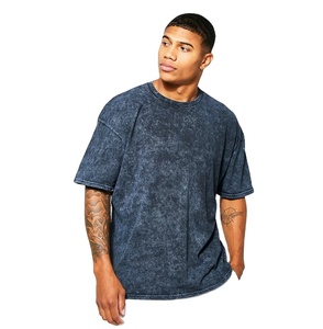 Haute Qualité Surdimensionné Lavé À L'acide T-Shirt Respirant Coton Hip Hop Vintage Pierre Plus La Taille En Gros Personnalisable - Product Image 4