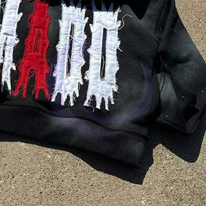 เสื้อมีฮู้ดแบบสวมหัวของผู้ชายเสื้อฮู้ดแบบสวมหัวผ้าซักกรดใส่สบาย - Product Image 4