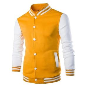 2025 chaqueta de béisbol universitaria de estilo callejero personalizada para hombre, estampado de primavera, soporte de Letterman de retazos, botón de bocina de servicio OEM - Product Image 3