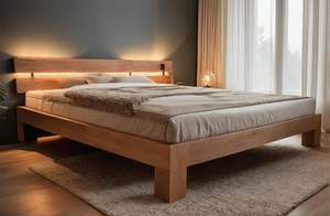 Mobilier moderne de chambre à coucher: lit en bois massif de haute qualité avec options de rangement intégrées VIET FARGIMEX - Product Image 2