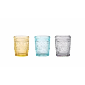 Ensemble de 15 verres colorés au design moderne et élégant, 300 ml, résistants au lave-vaisselle, pour l'eau - Product Image 1