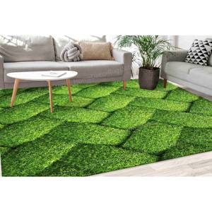 Tapis en velours de luxe imprimé motif herbe verte : Tendance, floral, personnalisé, adapté aux animaux domestiques - Product Image 1