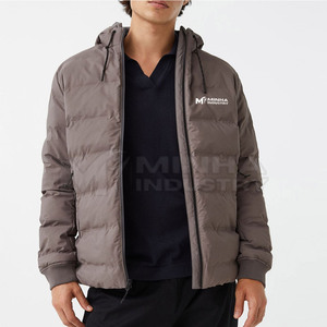 <b>Plus</b> <b>Size</b> Streetwear Puffer Winter <b>Jacket</b> for Men with Stand Collar and Front Logo-High Quality Eco-Friendly Breathable - Product Image 3