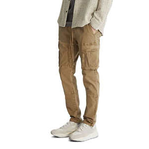 Pantalones Cargo personalizados con múltiples bolsillos para hombre, pantalón masculino color caqui y marrón - Product Image 5