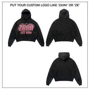 Sudadera con Capucha para Mujer, Lavado Ácido, 420 GSM, Algodón Premium, Forro Polar de Poliéster, Negro, Lavado Vintage, Estampado Puff, Bordado, Logotipo Personalizado, OEM, ODM - Product Image 1